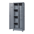 Metal Storage Cabinets, Cleaning Tool Cabinet With Locking Door, Tall Broom Tool Organizer And Storage, Large Storage Cabinet For Kitchen, Pantry, Office, Shop 3 4 Shelves Grey Door Locks Modern Metal