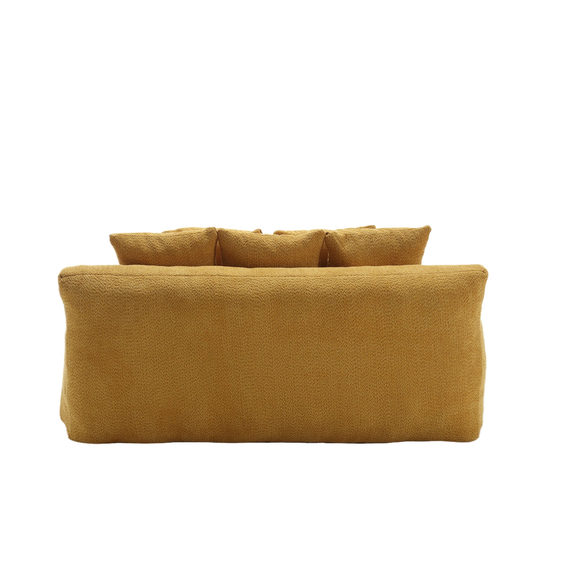 Coolmore Chenille 2 Seater Lazy Sofa With 5 Back Pillows,Comfy Sofa Deep Seat Couch For Living Room,Club Mustard Yellow Mustard Yellow Primary Living Space Modern Foam Chenille 2 Seat