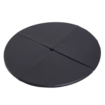 Soozier Pole Dance Mat, 2"T X 5'W Folding Pole Dance Mat For Home, Lightweight And Foldable, Black Black Pvc