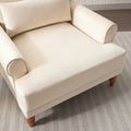Mirod Elegant Circular Armrests, Ergonomic Lumbar Support, Vintage Roman Column Legs, Luxurious Large Size, Enhances Living Room Aesthetics, For Living Room,Bedroom And Study Beige Velvet