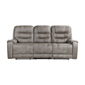 Grayish Brown Modern Reclining Sofa Set 2Pc Sofa Loveseat Plush Seating, Polished Microfiber Upholstery Solid Wood Frame Living Room Furniture Brown Gray Microfiber Wood Primary Living Space Modern Plywood,Solid Wood 5 Seat
