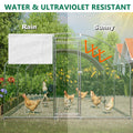 Large Chicken Coop Metal Chicken Run With Waterproof And Anti Uv Cover, Dome Shaped Walk In Fence Cage Hen House For Outdoor And Yard Farm Use, 1