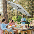 7.5Ft * 7.5Ft Patio Umbrella With Crank And Push Button Tilt, Outdoor Table Market Umbrella With Aluminum Pole Grey Grey Polyester