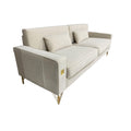 Fx P18 Cw Sofa Luxury Velvet Sofa With Gold Accents Modern 3 Seat Couch With Plush Cushions, Perfect For Living Room And Office Decor Cream White Velvet 2 Seat