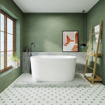 55" Acrylic Freestanding Bathtub, Small Soaking Tub, Glossy White, Toe Tap Chrome Drain, Cupc Certified Gloss White Oval Bathroom Freestanding Tubs Polished Less Than 59 In Contemporary Soaking