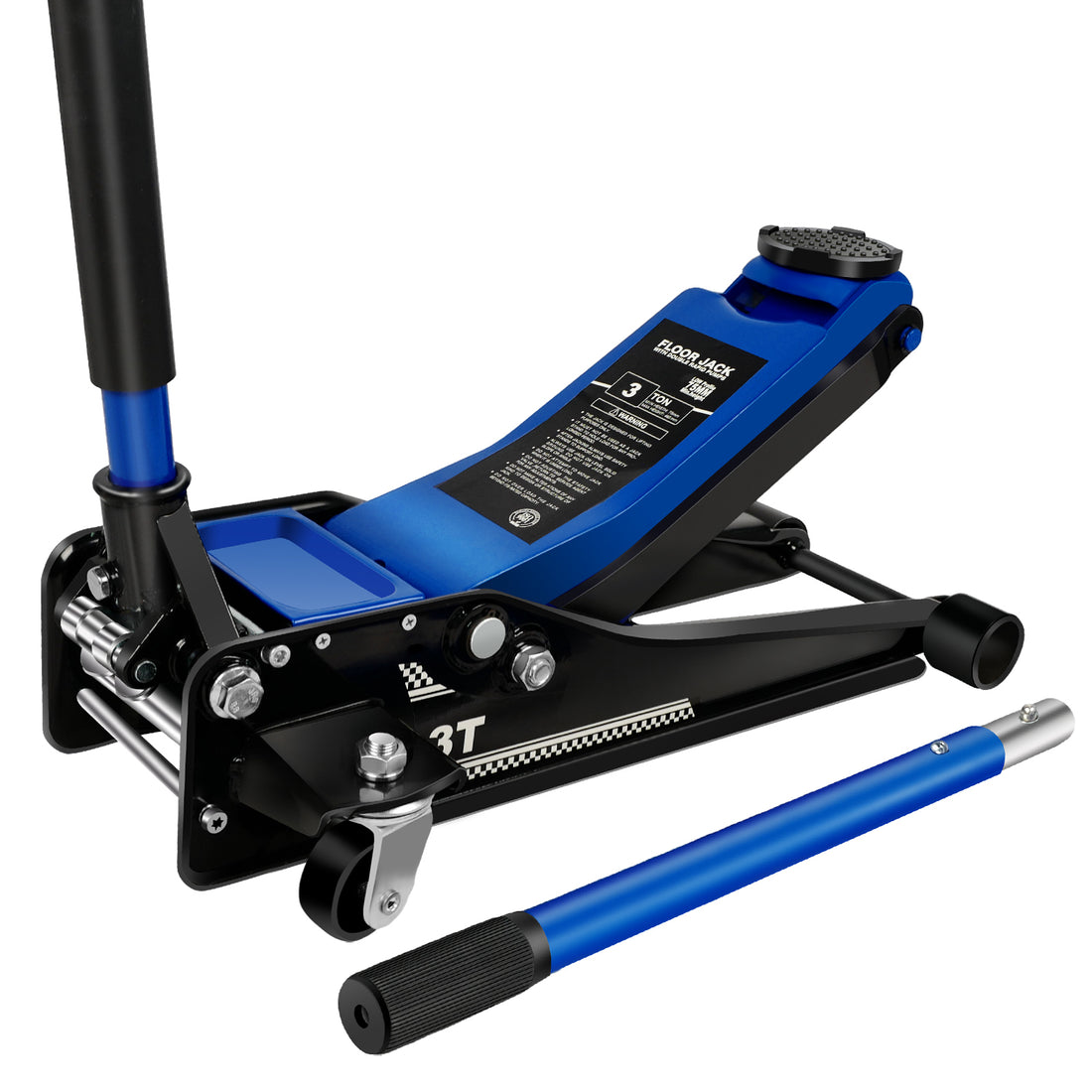 Floor Jack,3Ton 6600Lbs Low Profile Floor Jack,Dual Piston Quick Lift Pump,Lifting Range 75Mm 2.95" 460Mm 18.11",Blue Blue Steel