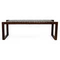 Christina Tan Leather Bench Cognac,Dark Brown,Tan Brown Genuine Leather Mid Century Modern Genuine Leather,Solid Wood