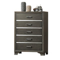 Grey 5 Drawer Chest Grey Bedroom Solid Wood