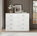 Modern White 8 Drawer Dresser For Bedroom Large Storage Wide Chest Of Drawers, Sturdy & Safe White White Primary Living Space American Design,Contemporary,Modern Melamine Engineered Wood