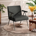 Fx P91 Bk Sofa Chair Modern Black Accent Chair With Metal Frame Stylish Upholstered Single Sofa, Perfect For Living Room, Bedroom, And Office Decor Temu Suitable Black Linen