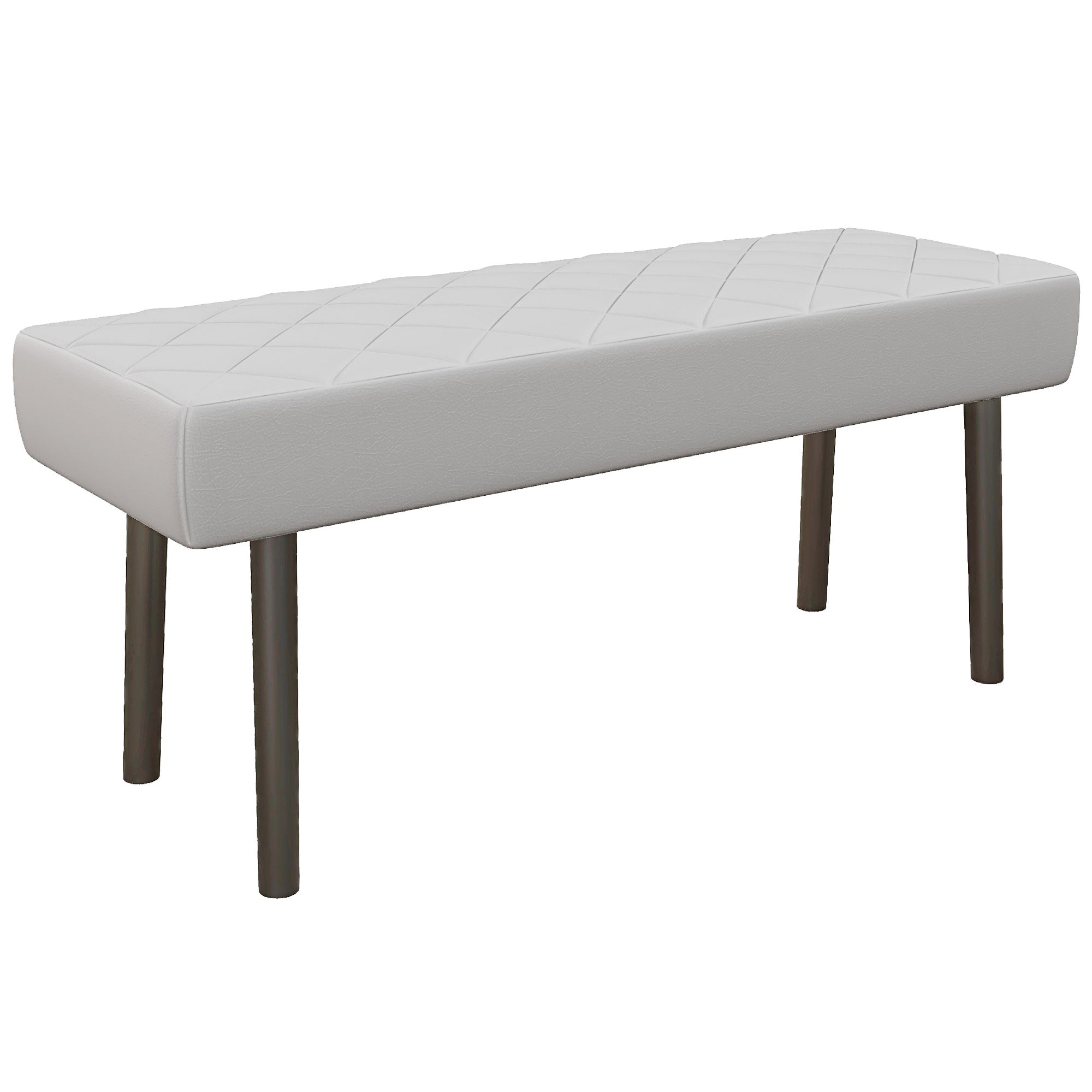 Homcom Modern Ottoman Bench, 39.4" Faux Leather Upholstered End Of Bed Bench With Metal Legs And Padded Seat, Rectangular Entryway Bench, Gray Gray Pu