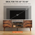 Tv Stand For 55 60 Inch Tv, Entertainment Center With Storage Cabinet, Media Console Table 2 Cabinet, Soft Hinge, Handle Door, Wooden Living Room, Office Furniture, Brown Brown 50 59 Inches Wood