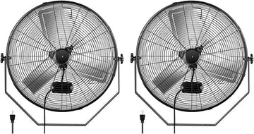 24 Inch Industrial Wall Mount Fan, 3 Speed Commercial Ventilation Metal Fan For Warehouse, Greenhouse, Workshop, Patio, Factory And Basement High Velocity, Black Black Metal
