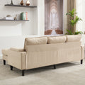 Beige Color Knock Down 3 Seat Combo Sofa With Storage Ottoman For Living Room Apartment Bedroom And Compact Room, Upholstered Sectional Couch, L Shaped Bench With A Footrest, A Individual Sto White Wood Primary Living Space Heavy Duty Pine 3 Seat Beige