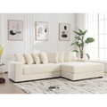 Arrived Oversized Two Piece Couches, L Shaped Sofa, Corduroy, Right Chaise Daybed,With Armrests,Eight Throw Pillows,Corner Sofa,Easy To Assemble, Beige Beige Polyester Wood Primary Living Space