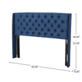 Lidia Wing Headboard Queen Dark Navy Fabric
