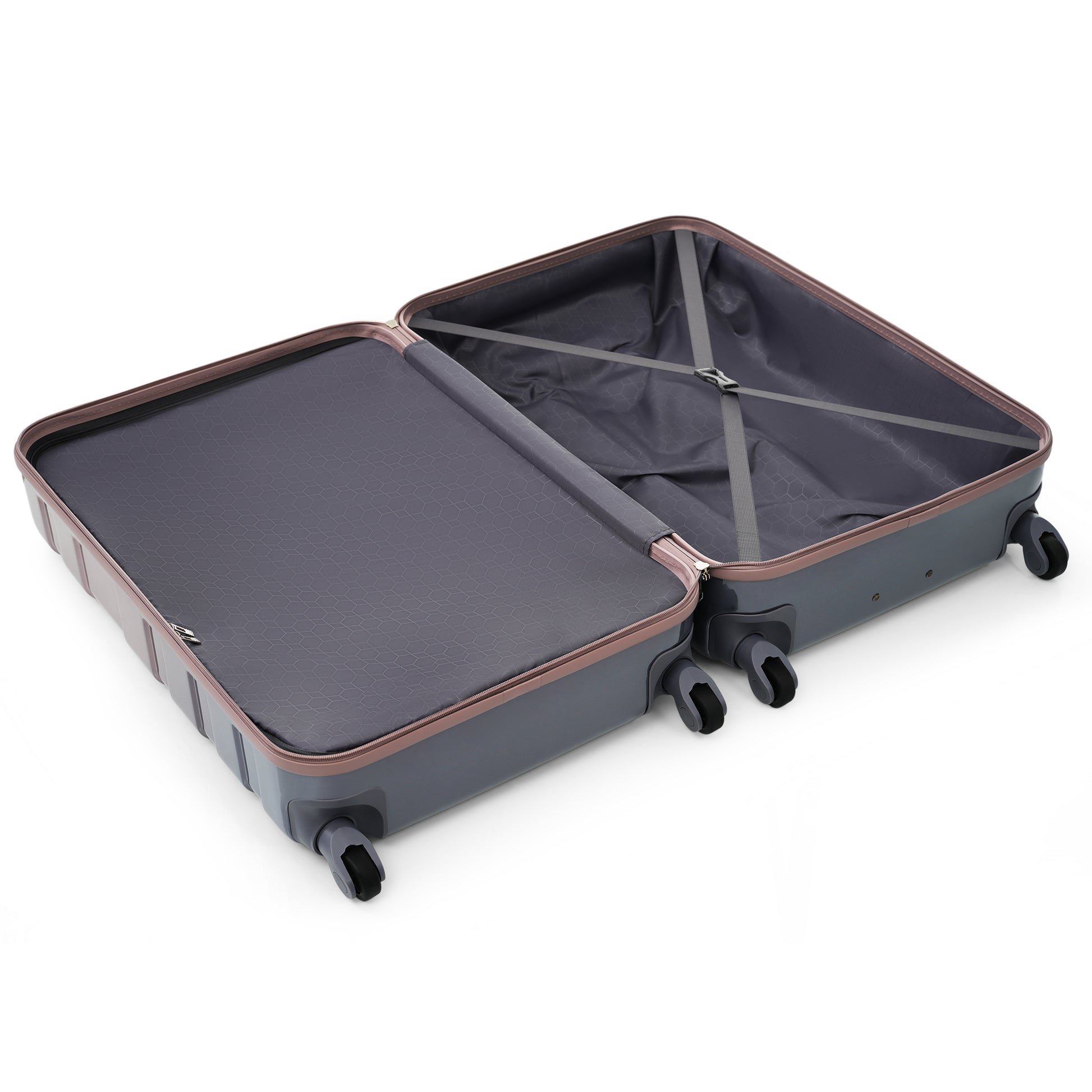 Luggage Sets Model Abs Hardshell 3Pcs Clearance Luggage Hardside Lightweight Durable Suitcase Sets Spinner Wheels Suitcase With Tsa Lock 20''24''28'' Golden Golden Abs Pc