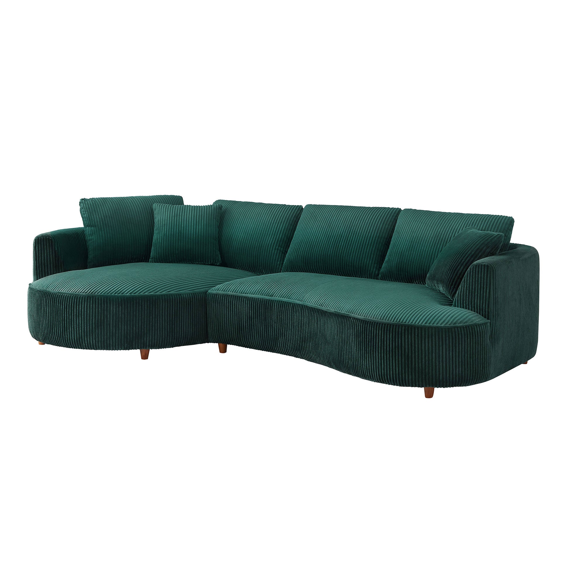 122.04 Inch Oversized Sectional Sofa, Modern Couch With Chaise, Comfy Sofa Couch With Left Facing Chaise,Corduroy Sofa Green Green Corduroy 3 Seat