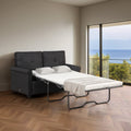 Fashion Pull Out Sofa Bed With Mattress, Fabric Antique Black Brown Polyester Wood Soft Cushion Back Extra Heavy Duty American Traditional Rubberwood Square Arms Memory Foam And Polyurethane Foam Polyester 2 Seat