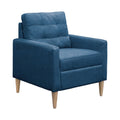 Tufted Back Accent Chair Blue Upholstered