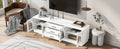 68.9'' Modern Minimalist Tv Stand For Tvs Up To 75 Inches, Entertainment Center Media Console Cabinet With Adjustable Shelves For Living Room White 70 79 Inches Mdf