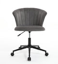 Home Office Chair, Velvet Fabric Swivel Flower Shape Computer Desk Chair For Home Office Or Bedroom Grey Black Foam Polyester Blend