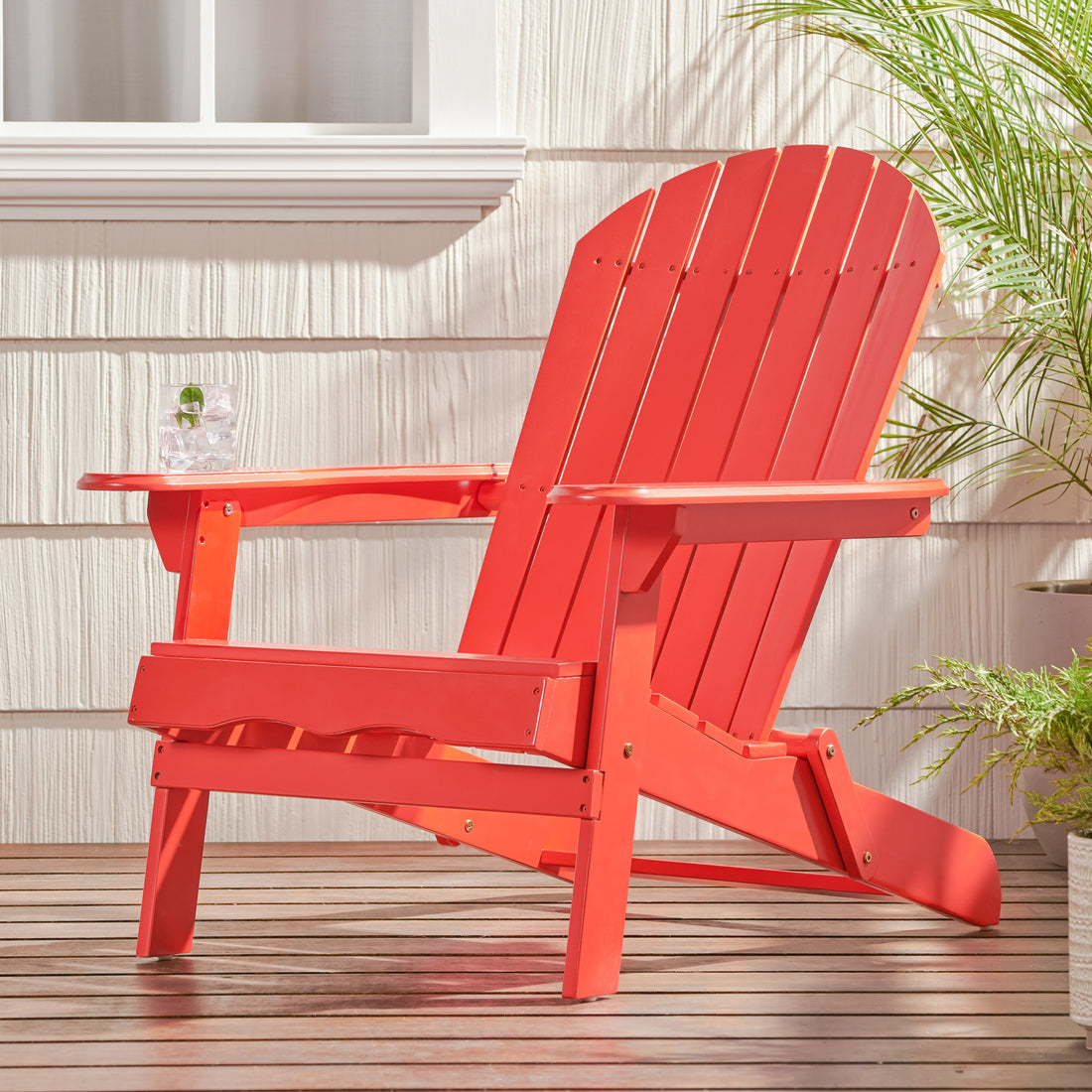 Malibu Adirondack Chair Red Acacia Wood