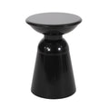 Outdoor Metal End Table Large Black Iron