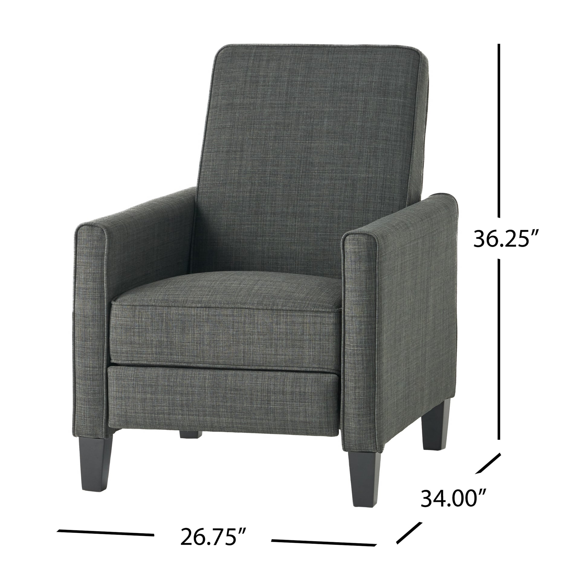 Dark Grey Linen Push Back Chair For Elegant Home D Cor Grey Fabric