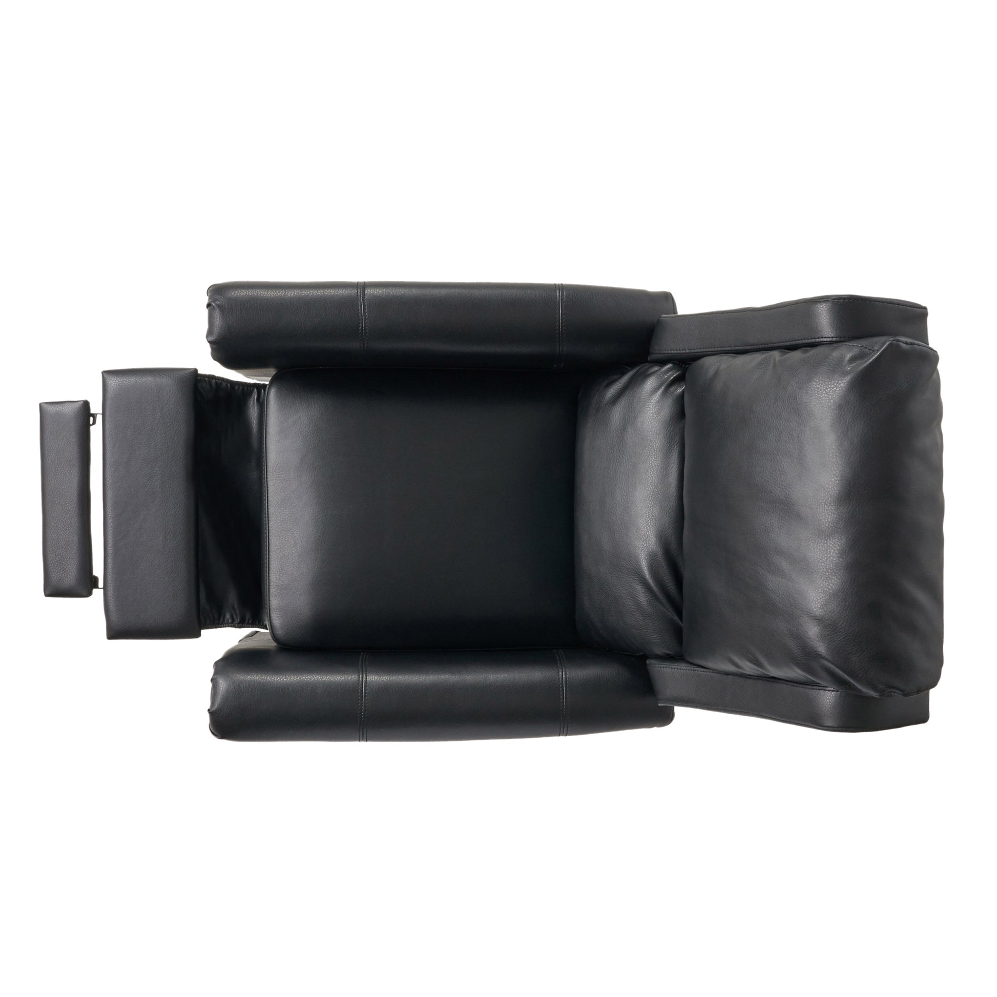 26" Wide Faux Leather Manual Standard Recliner Black Pu