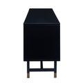 Blynn Midcentury Modern Media Console Black 60 69 Inches Mdf