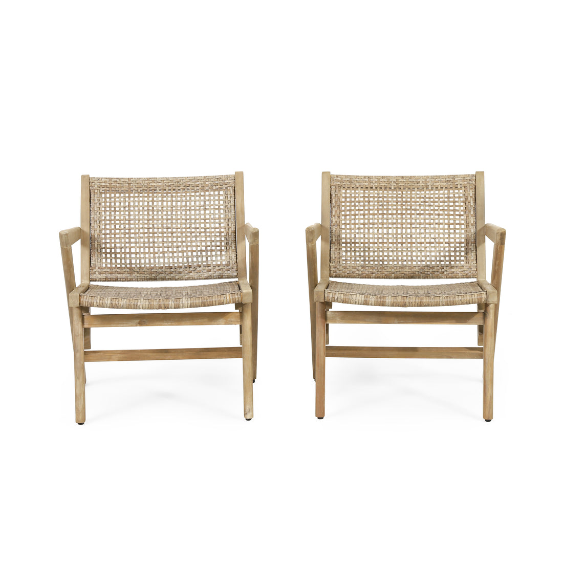Braxton Chair Set Of 2 Light Brown Wicker