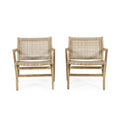 Braxton Chair Set Of 2 Light Brown Wicker