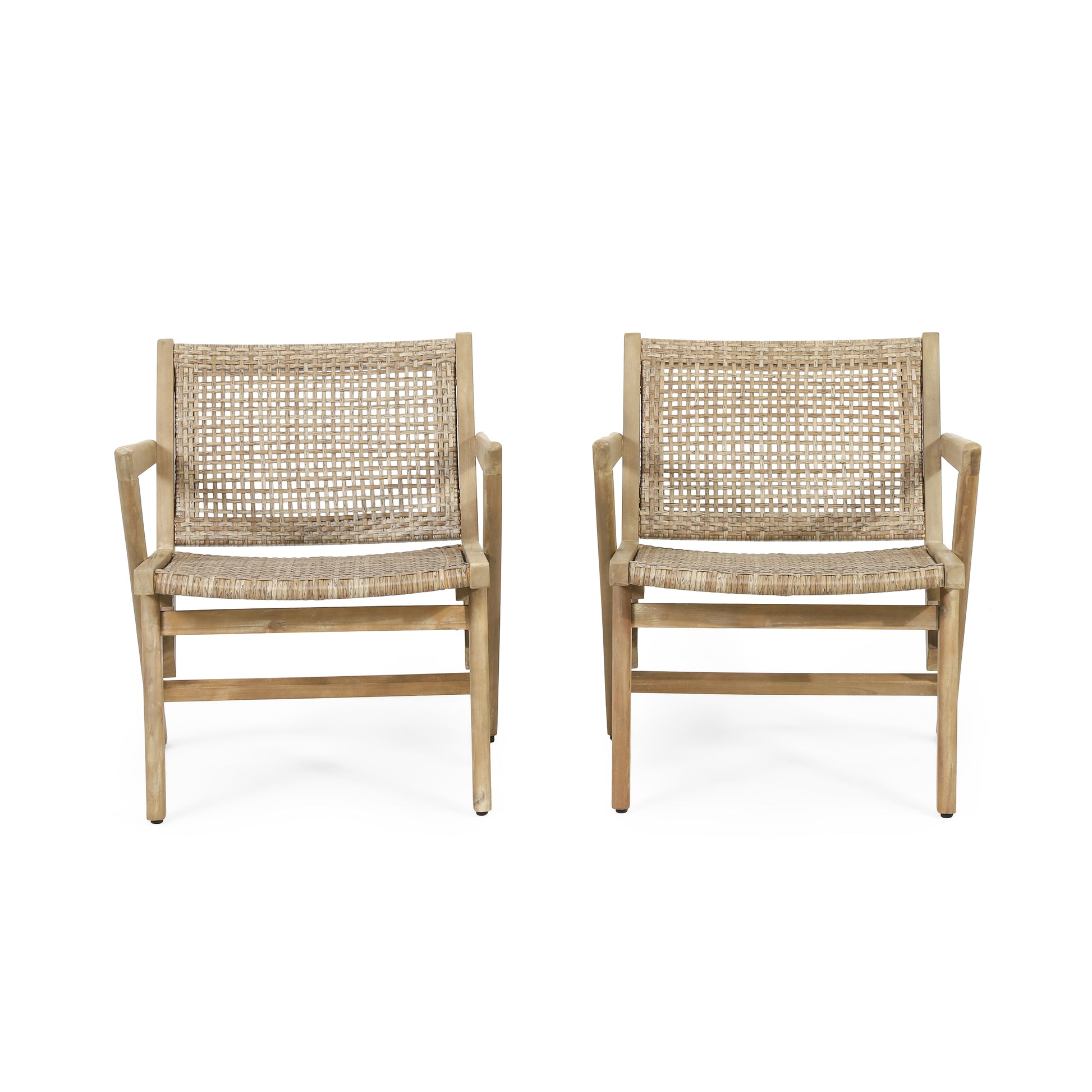 Braxton Chair Set Of 2 Light Brown Wicker