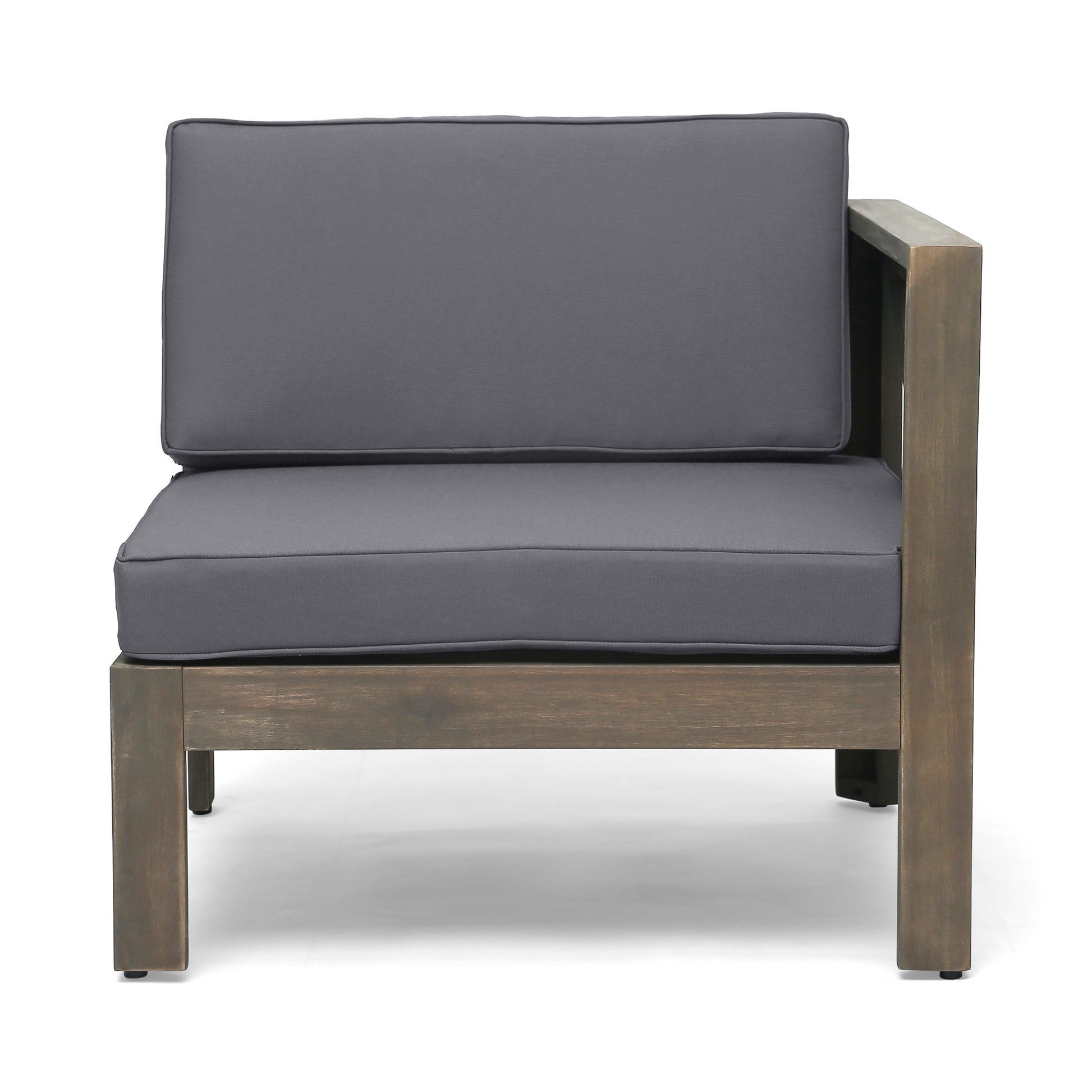 Alcove Lshape Sofa Set, Dark Grey Dark Grey Seats 4 Acacia Wood