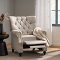 Recliner Chair Beige Fabric