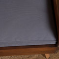 Solid Wood Dog Bed Grey Brown Wood Fabric