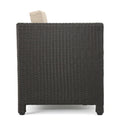 Puerta Club Chair Mp1 Brown Beige Rattan Waterproof Fabric Metal