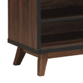 Hudson Wine Cabinet Walnut Black Rubber Wood