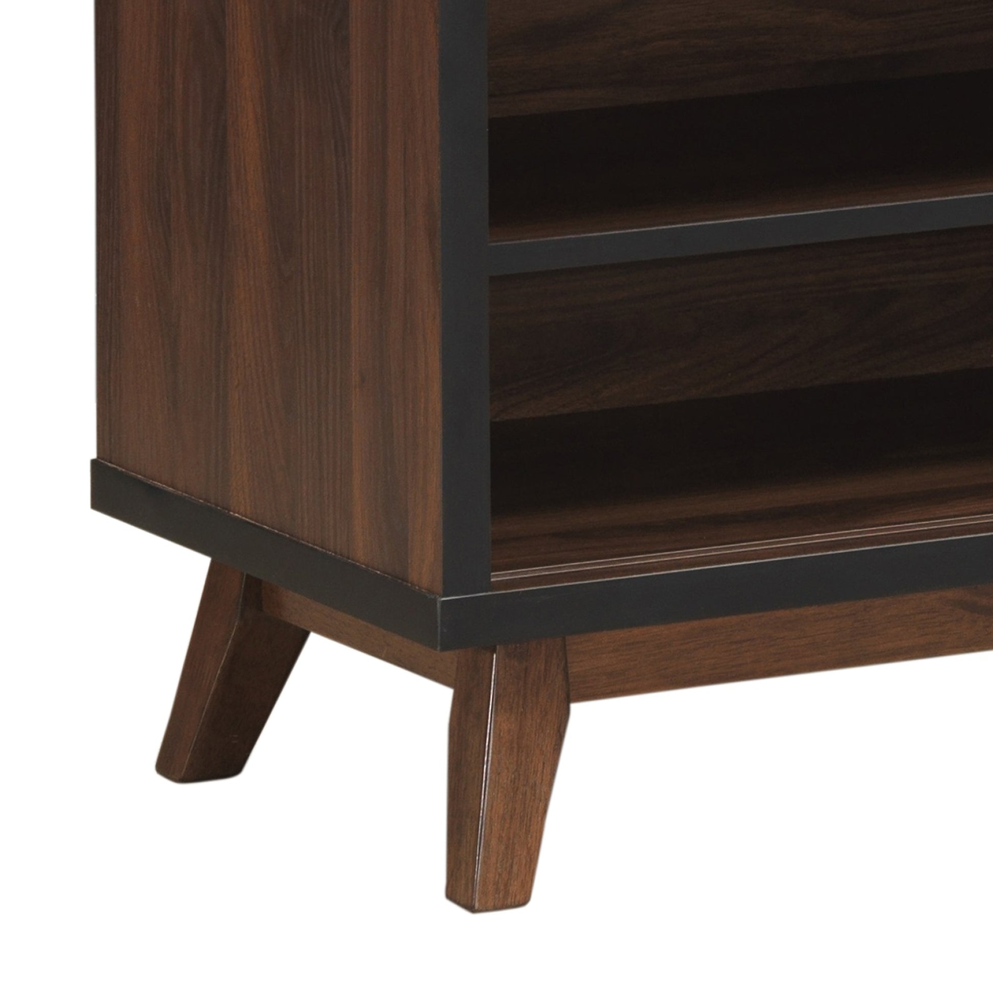 Hudson Wine Cabinet Walnut Black Rubber Wood