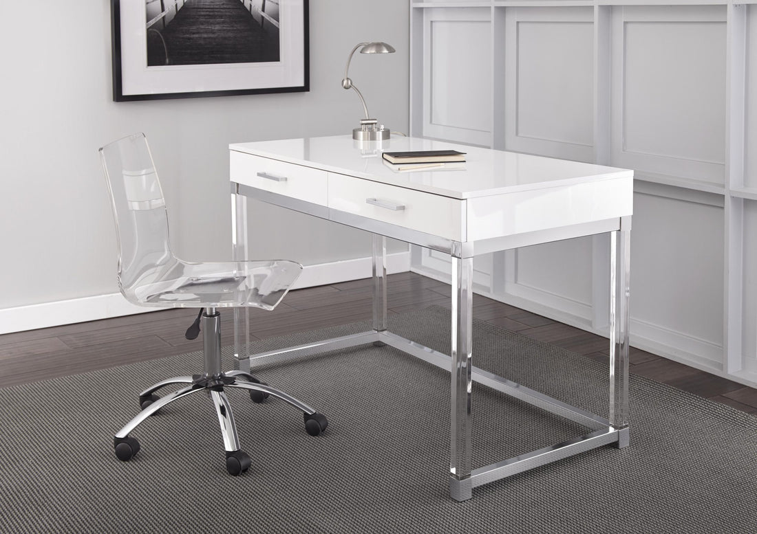 Arthur 2 Piece Home Office Set White White Iron