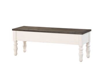 Joanna Storage Bench Two Tone White Wood