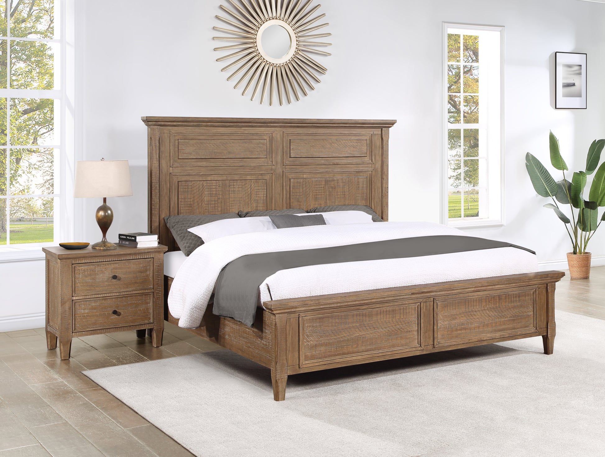 Riverdale King Bed Dark Brown King Dark Brown Wood