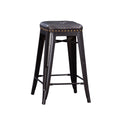 Hank Counter Stool Set Of 2 Dark Gray Dark Gray Wood