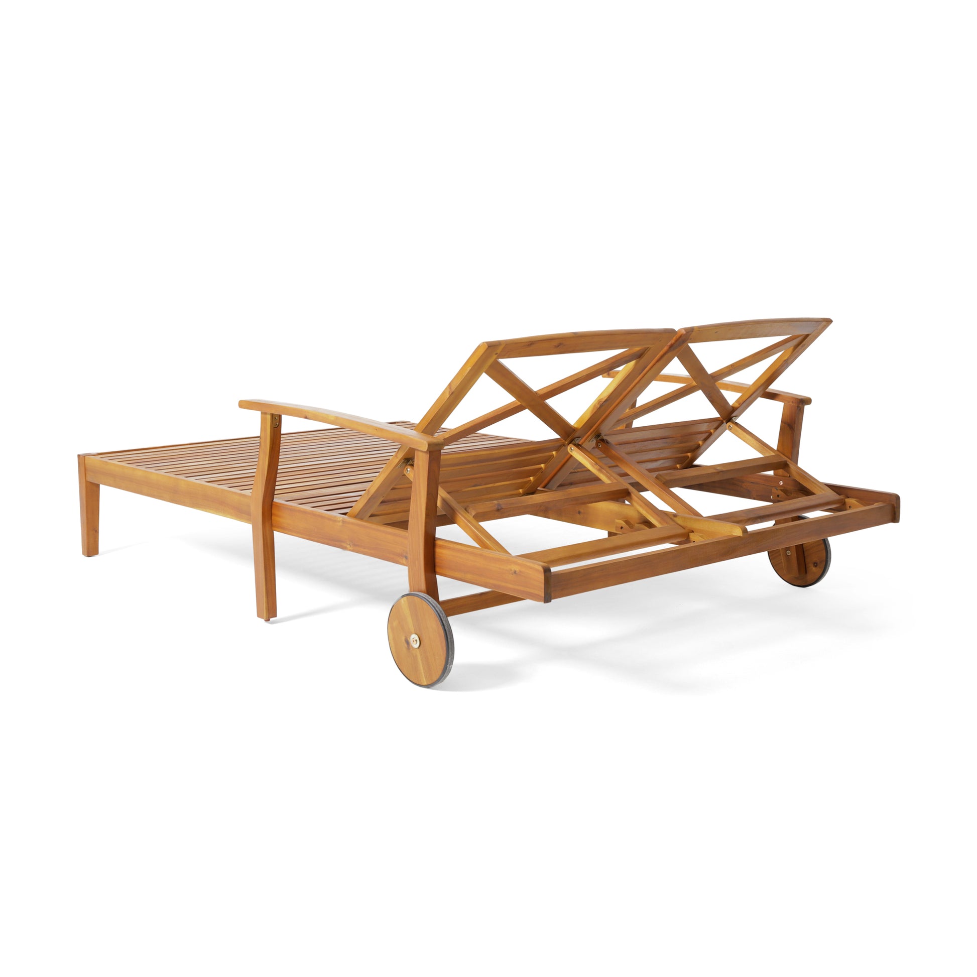 Perla Double Chaise Lounge Teak Acacia Wood