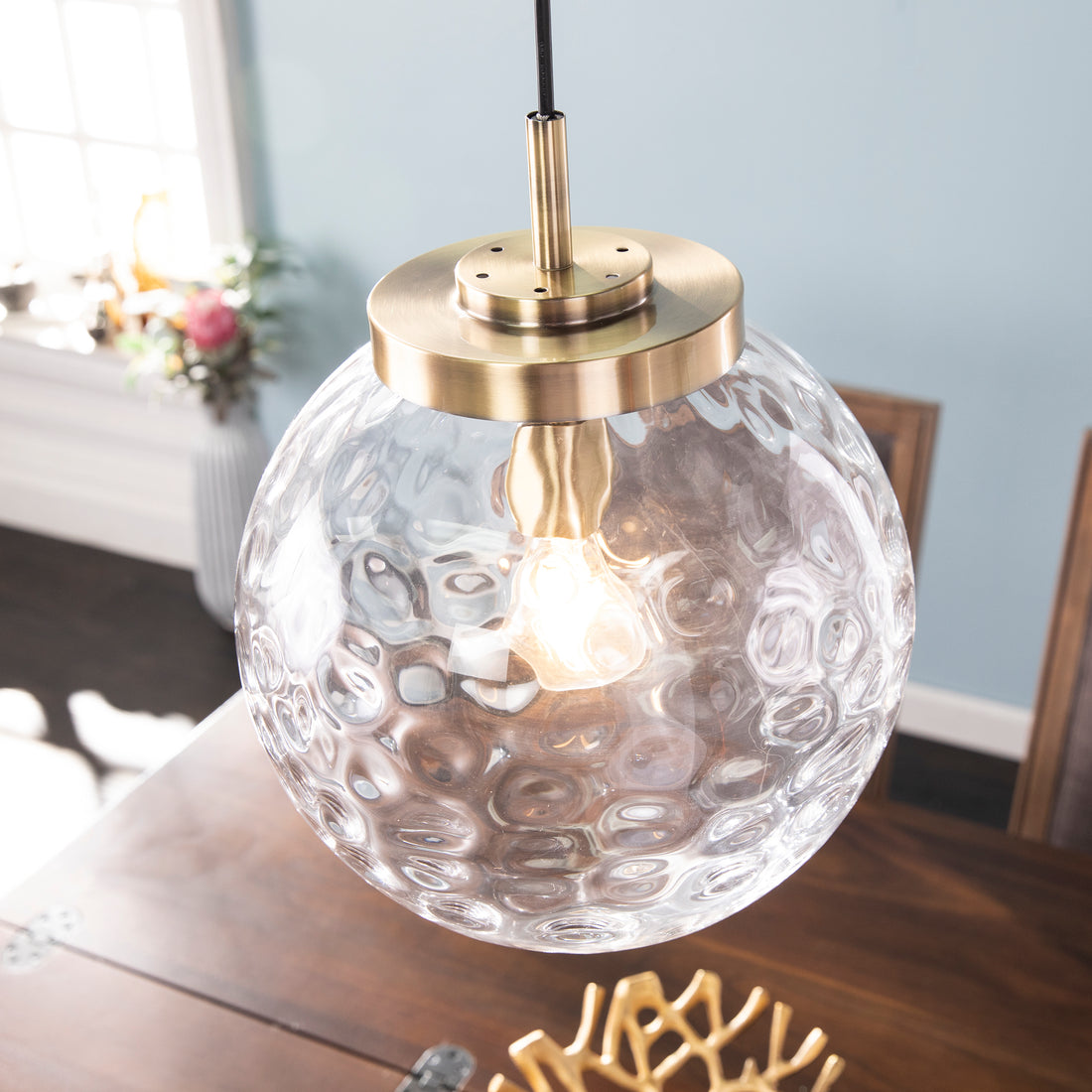 Predshire Globe Pendant Lamp Gold Iron