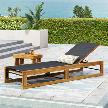 Mia Chaise Lounge Teak Metal & Wood
