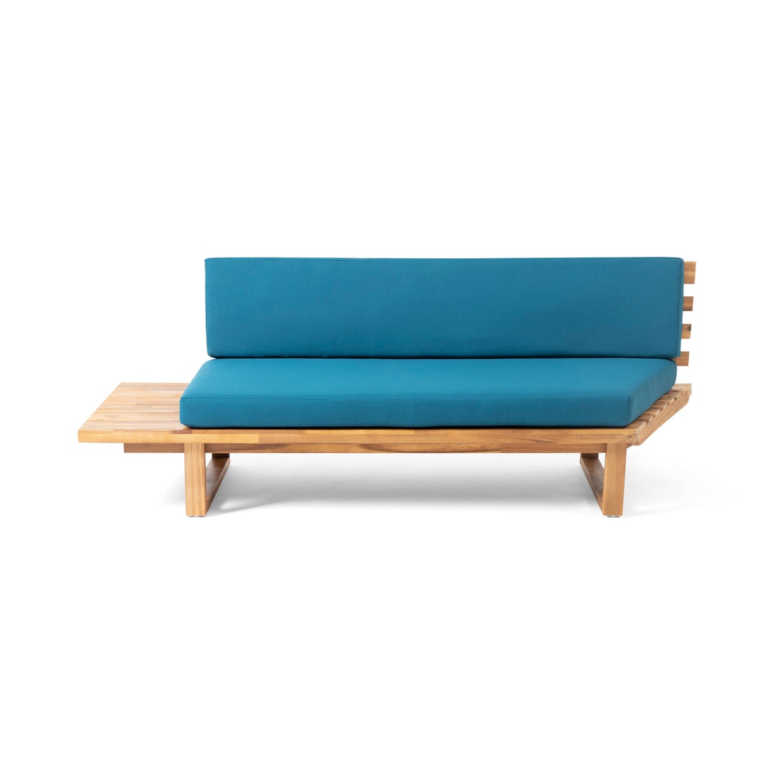 Mirabelle 2 Seater Sofa Left, Teal Teal Acacia Wood