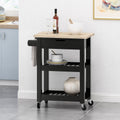 Kitchen Cart Black Wood