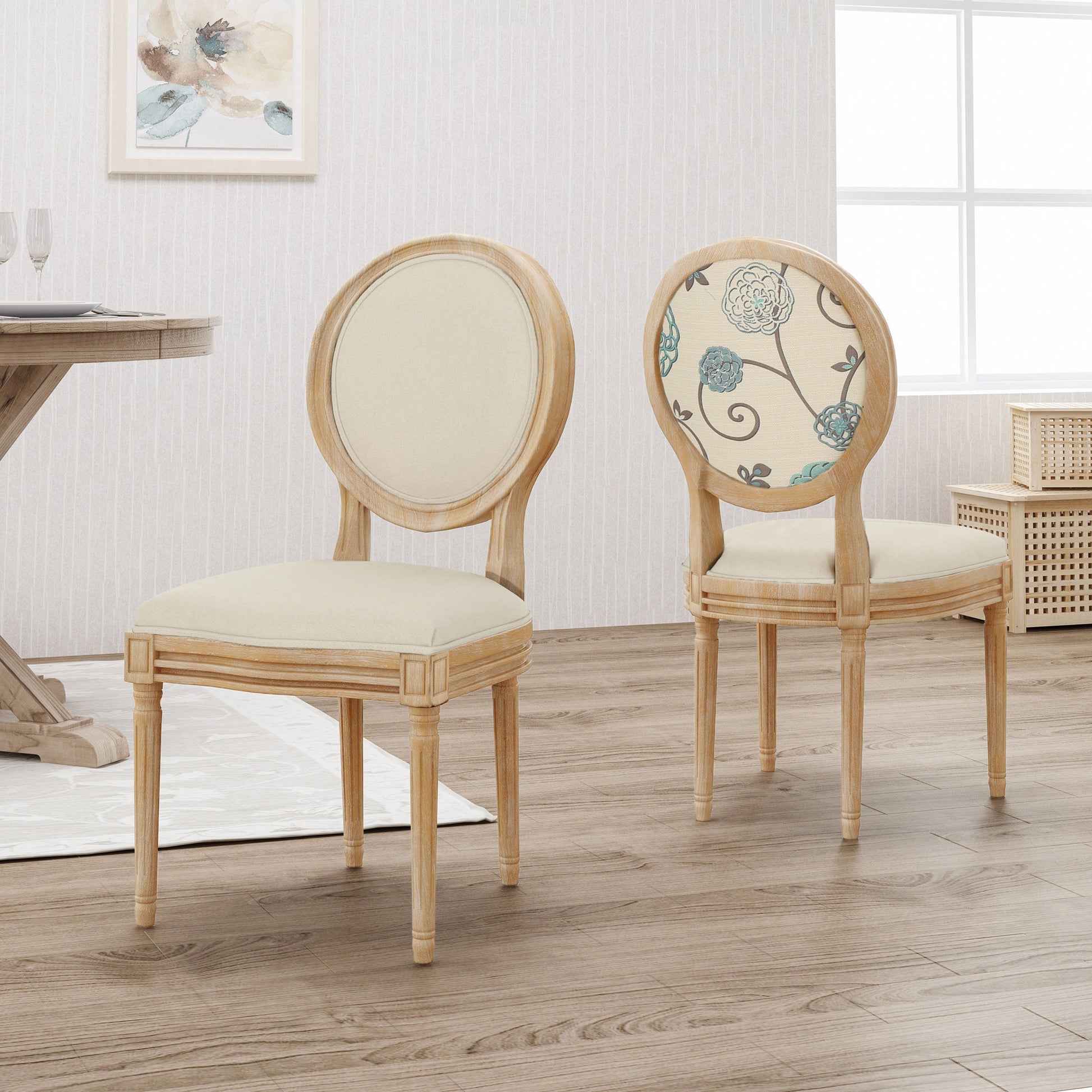 Kd Dining Chair Set Of 2 Beige Fabric